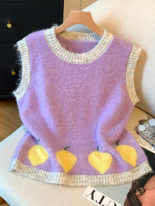 Loose Knitted Vest Womens Sleeveless Fashion Layering Top Spring Autumn New Style Self-Keeping Recommendation Comfortable Korean Version