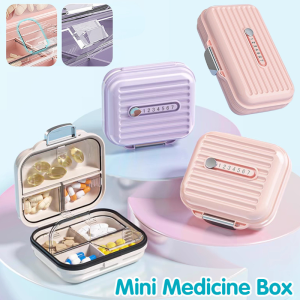 Vixplorn Portable Medicine Box 7 Grids Travel Pill Organizer Dispenser 7 Days Carrying Case DustProof Health Mini Tablet Capsule Storage Box