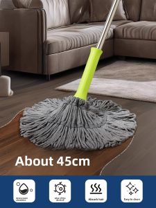 CHAHUA | Self-Wringing No-Hand-Wash Rotating Water Absorbent Microfiber Stainless Steel Extendable Mop