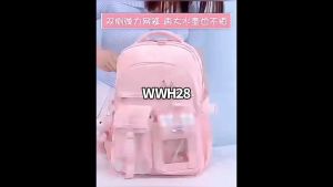 WWH28 Tas Anak Ransel Sekolah Grid Model Backpack Impor TKM