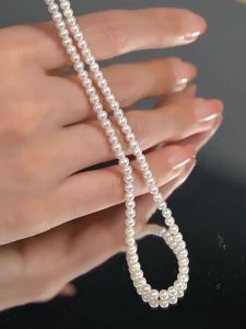 Freshwater Pearl and 925 Silver Necklace 4-5mm