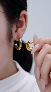 LD-K193 Anting Hijab Setengah Bulat Aksesoris Perhiasan Wanita Korean Style / Anting Korea Wanita