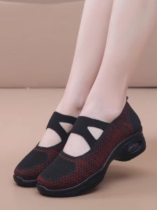 Giày Khiêu Vũ Lưới Đế Mềm Cao Đến Giữa Gót Cho Phụ Nữ Giày Khiêu Vũ Thường Ngày Mùa Hè 2023 Giày Thể Thao Thường Ngày