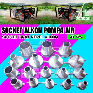 Soket Sok Drat Nepel Alkon Mesin Pompa Air Ukuran  Inch Socket Kopling Sock Sambungan Aluminium Water Pump Diesel Irigasi Sawah Robin Mini Honda Solat Tesla Vitara Nishikawa
