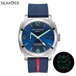 SEAKOSS 10Bar GMT Diving Automatic Mechanical Watches Men ST2557 Seagull Movement 316L Super Luminous Calendar Sport Wristwatch