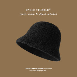 Gentle Cute Dome Bucket Hat Export South Korea Dongdaemun Cashmere Bucket Hat Heattech Bucket Hat Table Lamp Cap Female
