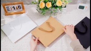 5/10Pcs Kraft Paper Gift Bags with Handles Shopping Bags for Wedding Birthday Christmas Party Favor Gift Packaging
