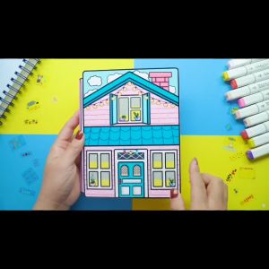 toca boca quiet book #2 Pink House (Aksesoris Laminating 2 Sisi) paperdoll mainan bongkar pasang Aksesoris Laminating 2 Sisi Buku Interaktif Untuk 4 Tahun Keatas - Lazada