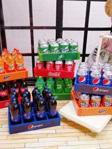 Miniature ชุดขวดเครื่องดื่มสําหรับตุ๊กตาร้านขายของชํา Mini Convenience Store สมจริง Scale รุ่นโหลแพ็คของเล่นพลาสติก