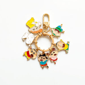 Japanese Cartoon Crayon Small New White Peripheral Keychain Pendant Small Exquisite Cute Girlish Schoolbag Pendant