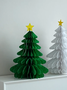 🎄🎄🎄🎅🏻เครื่องประดับต้นคริสต์มาสรังผึ้ง3D กระดาษ DIY ห้อยจี้ของตกแต่งบ้านคริสต์มาส