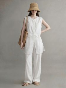 GULILI | White Sheer Lace Linen Set Women