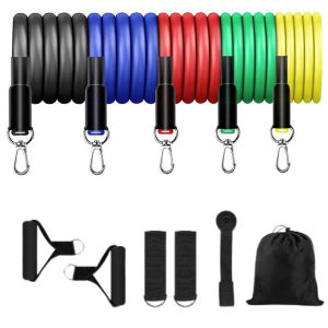11-Piece Set Elastic Resistance Band Fitness Sports Equipment Dog Clip Multi-Functional Tension Rope Gym Training Accessories