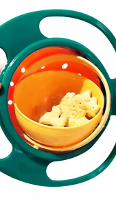 Baby UFO Gyro Bowl 360° Learning Training Bowl Anti-Spill Bowl With Lid For Baby Kids Mangkuk Anti Tumpah 360度旋转飞碟碗