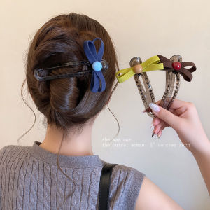 Early Autumn Velvet Hair Clip Womens New 2025 Butterfly Knot Duckbill Clip Hair Accessories One-Word Hairpin Back of Head Hair Decorations