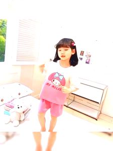 Sanrio Kuromi My Melody Gradient T-shirt+Short Set Cute Sweet Princess Girl Summer Short Sleeve Sleepwear Beach Clothing