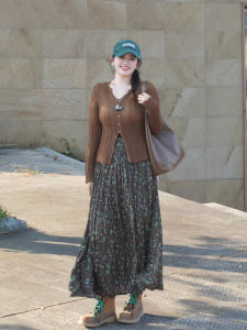 XUECAIQI | Vintage Style Slimming Clothing Set