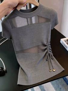 NUMEN BUTTON | Womens Small Size Fashionable Unique Design T-Shirt