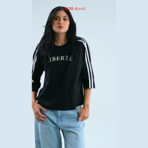 Logo Jeans Kaos Wanita Leonora Black 13863L4BK