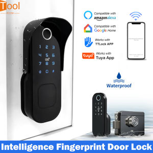 Fingerprint Door Lock Bluetooth Tuya/TTLock App Smart Lock Waterproof Password 13.56Mhz IC Card Unlock Keyless Enter Electronic Lock