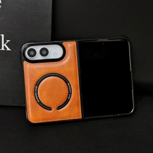 szhaiyu | Luxury PU Leather Folding Magnetic Phone Case for IPhone Duo Fold for Magsafe Protective Shockproof Back Shell Cover