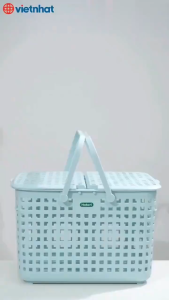 Giỏ Làn Đựng Đồ Sơ Sinh Cho Bé Việt Nhật 2608 Giỏ Đi Sinh Có Nắp Mở Tiện Dụng - TADAHOME