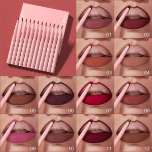 Bộ Bút Kẻ Viền Môi 12 Màu DUNUF - Bộ Trang Điểm Son Môi Không Gây Hại Cho Môi Không Gây Hại Cho Môi Không Gây Hại Cho Môi Với Thành Phần Dưỡng Ẩm Dưỡng Ẩm
