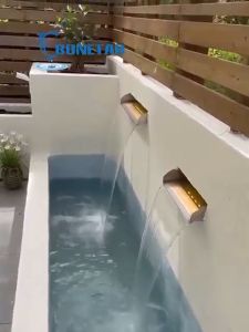 Bonetar น้ำตก ม่านน้ำตก น้ำตกสระว่ายน้ำ น้ำตกบ่อปลา ผนังบ่อปลา 304 ผนังม่านน้ําสแตนเลส สวนดอกไม้ สวนในบ้าน กำแพงม่านน้ำ