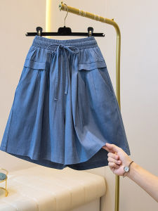 Slim High Waist Flared Denim Shorts Womens Plus Size Summer Style