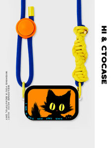 เคสโทรศัพท์มือถือแบบสะท้อนแสงสีแมวที่ปรับแต่งได้พร้อมสายรัดสะพายข้างสำหรับ Huawei Apple 15iP พร้อมสายรัดแบบอเนกประสงค์