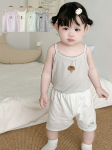 Áo Vest Không Tay Mùa Hè Cho Bé Gái Bằng Vải Modal Mỏng Co Giãn Áo Vest Không Tay Cổ Chữ V Tay Ngắn Thời Trang Cho Bé Gái