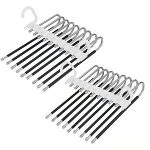 Upgrade 9 Layers Pants Hangers Space Saving Jeans Hangers Non Slip Stainless Steel Multifunctional Rack S-Type Closet Organizer