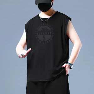 plus Size Mens Summer Fitness Short Sleeve Ice Silk Dry Vest Sports Tank Top round Neck Sweatproof Vest Nylon Spandex Blend