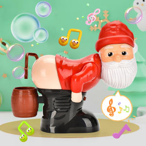 Christmas Santa Claus Bubble Machine with Music & Light Farting Soap Bubble Machine Electric Santa Butt Bubble Blower Xmas Gift