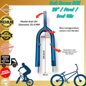( FORK BMX SUMAX 20 / DRAT / PIVOT ) Fork Garpu Sepeda BMX 20 inch Steel 25.4mm Standar 20in