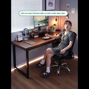 Bàn làm việc văn phòng ván dày 30mm gỗ MDF phủ melamin chống xước khung sắt phủ sơn tĩnh điện - GM166