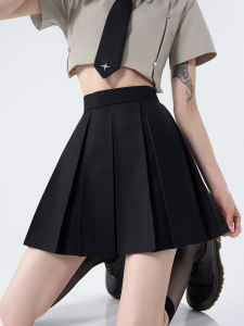 Original JK สีทึบ พลีท กระโปรงสั้น นักเรียน ชุดสูง เอว กล่องจีบครึ่งตัว กระโปรง ผู้หญิง เรียบง่าย สไตล์การเดินทาง