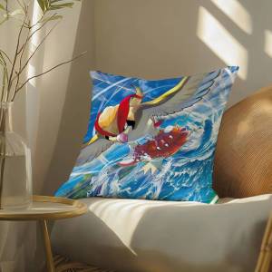 Bandai | Pokemon Cute Eeveelutions Anime Plush Pillow Cover Soft Short Plush Cushion Cover For Sofa Bedroom Home Decor Gift