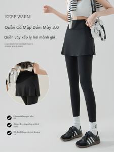 Quần Capri Nữ Mùa Xuân Hè Ngoài Trời Giả Hai Mảnh Quần Tập Yoga Quần Đùi Thể Thao Quần Đùi Xe Đạp Quần Đùi Cơ Bản