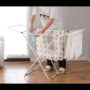 X-shaped floor clothes drying rack suitable for indoor and outdoor balcony foldable clothes drying rack high load-bearing capacity