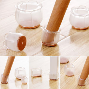 4/20pcs Transparent Wood Floor Protector Plugs Covers Non-slip Chair Leg Caps Furniture Table Prevent Scratches Noiseless Pads