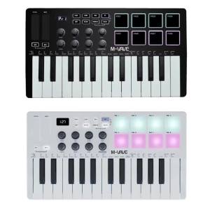 M-VAVE | M-VAVE 25-Key MIDI Control Keyboard SMK-25 Mini USB Keyboard MIDI Mini Portable MIDI Controller USB Keyboard Rechargeable Music