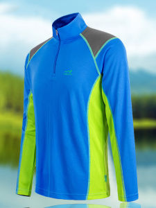 Quick Dry Long Sleeve Running T-Shirt Mens Loose Fit Outdoor Sports Summer Moisture Wicking Stand Collar Breathable Polyester