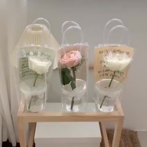 Túi đựng bình giữ nhiệt trong suốt – Combo 5 Túi – Túi nhựa xách ly nước trà sữa có nút bấm tiện lợi