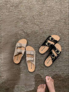 SHÉII | Dép Nữ Da Retro Đôi Khóa 3cm Đế Dày