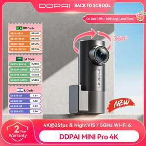 DDPAI | DDPAI MINI Pro 4K Dash Cam 2160P UHD Car DVR Night Vision 5GHz WiFi 6 24H Parking Monitor Supercapacitor 360° Rotatable Camera