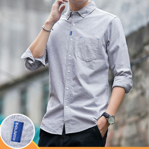 Áo Sơ Mi Nam Tay Dài Mùa Hè Cotton Nguyên Chất Thường Ngày Thương Hiệu Mới 2025 Áo Khoác Ngoài Cao Cấp Mùa Xuân Thu Doanh Nhân