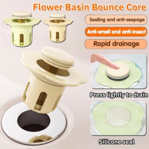 Press Wash Basin Drainer Bounce Core Leakproof Filter Plug Catcher Deodorant Sink Stopper Kitchen Bathroom Tool