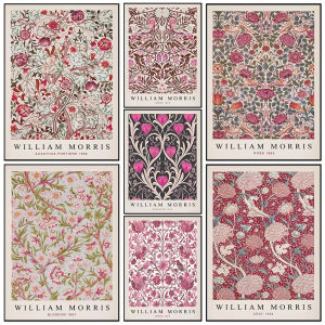 Jigsaw Puzzle 1000 pcs William Morris Vintage Pink Floral Artwork For Adults Stress Relief Puzzle Fun Present