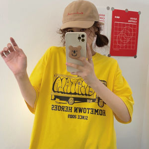 American Style Womens Short Sleeve T-Shirt Cotton Pure Loose Korean Version Half Sleeve Design Sensation Chic Hong Kong Style Top